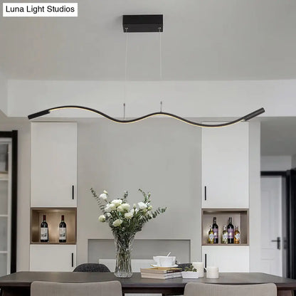 DecorBites™ Metal Artistic LED Pendant Light for Dining Room Island with Twisted Lines