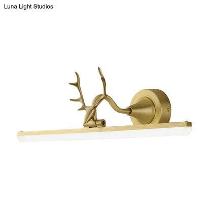 DecorBites™ Metal Black/Gold LED Vanity Sconce Light with Antler Arm - Modern Wall Lamp Fixture