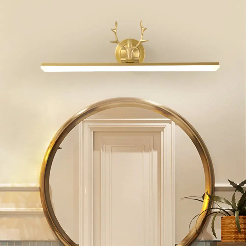 DecorBites™ Metal Black/Gold LED Vanity Sconce Light with Antler Arm - Modern Wall Lamp Fixture
