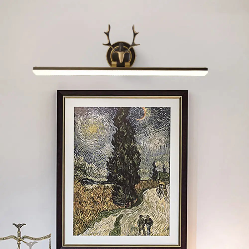 DecorBites™ Metal Black/Gold LED Vanity Sconce Light with Antler Arm - Modern Wall Lamp Fixture
