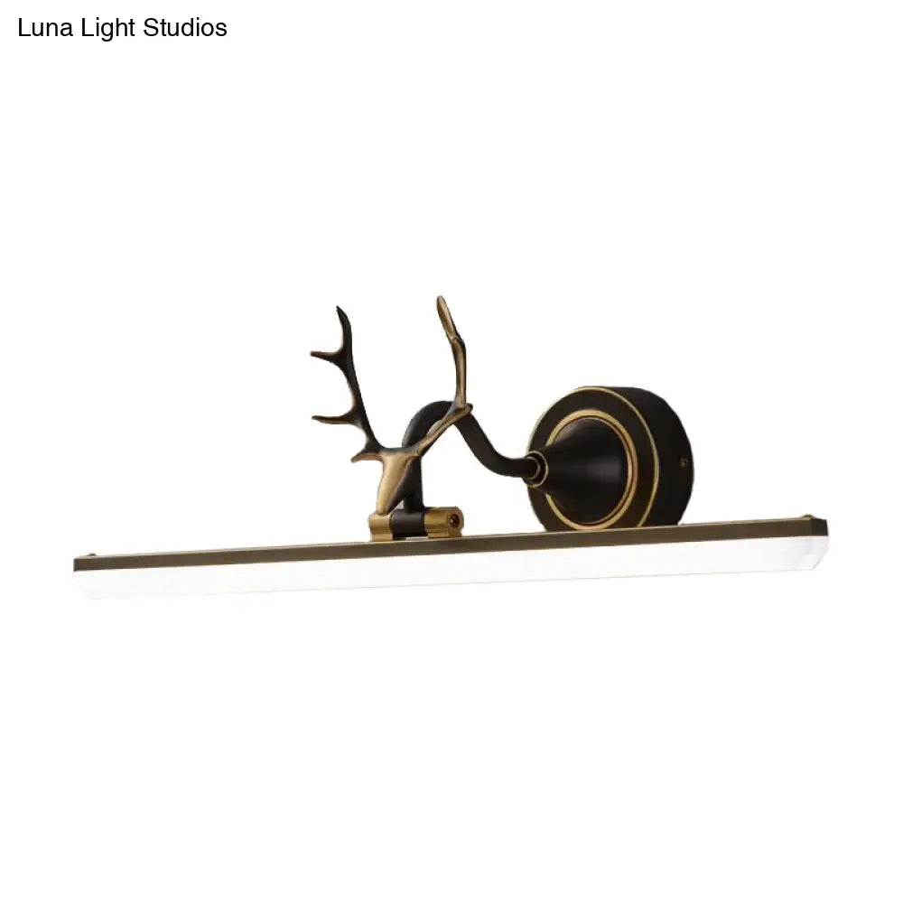 DecorBites™ Metal Black/Gold LED Vanity Sconce Light with Antler Arm - Modern Wall Lamp Fixture