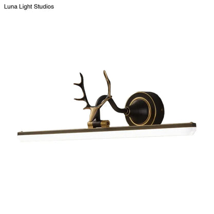 DecorBites™ Metal Black/Gold LED Vanity Sconce Light with Antler Arm - Modern Wall Lamp Fixture