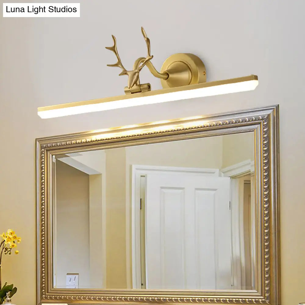 DecorBites™ Metal Black/Gold LED Vanity Sconce Light with Antler Arm - Modern Wall Lamp Fixture