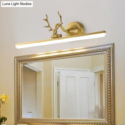 DecorBites™ Metal Black/Gold LED Vanity Sconce Light with Antler Arm - Modern Wall Lamp Fixture
