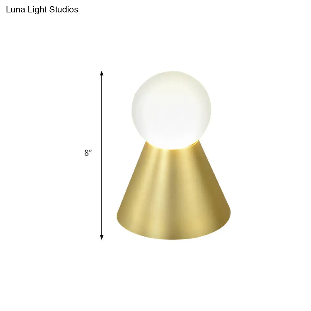 DecorBites™ Metal Conical Sconce Wall Light - Modern Golden Wall Lamp with Frosted Glass Shade