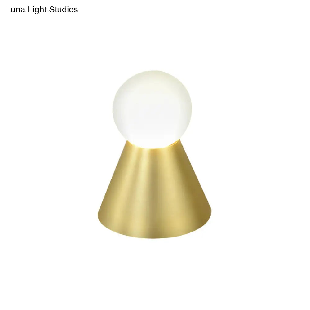 DecorBites™ Metal Conical Sconce Wall Light - Modern Golden Wall Lamp with Frosted Glass Shade