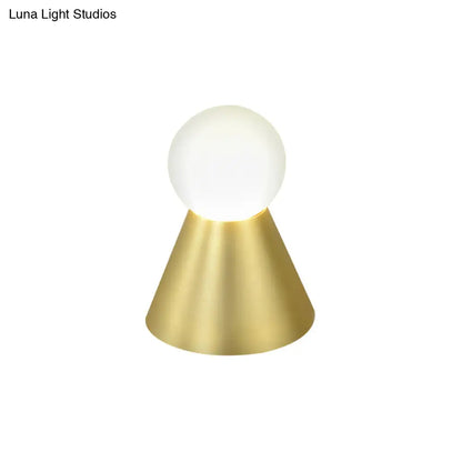 DecorBites™ Metal Conical Sconce Wall Light - Modern Golden Wall Lamp with Frosted Glass Shade