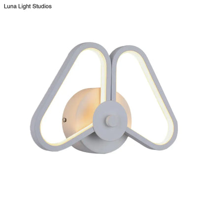DecorBites™ Metal Double Triangles Sconce Light - Simplicity White/Black LED Wall Lighting in White/Warm Light