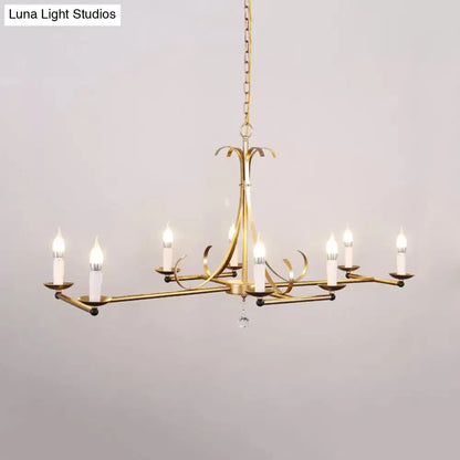 DecorBites™ Metal Island Chandelier Light - Traditional Candle Shape, 8 Bulbs, Gold/Silver