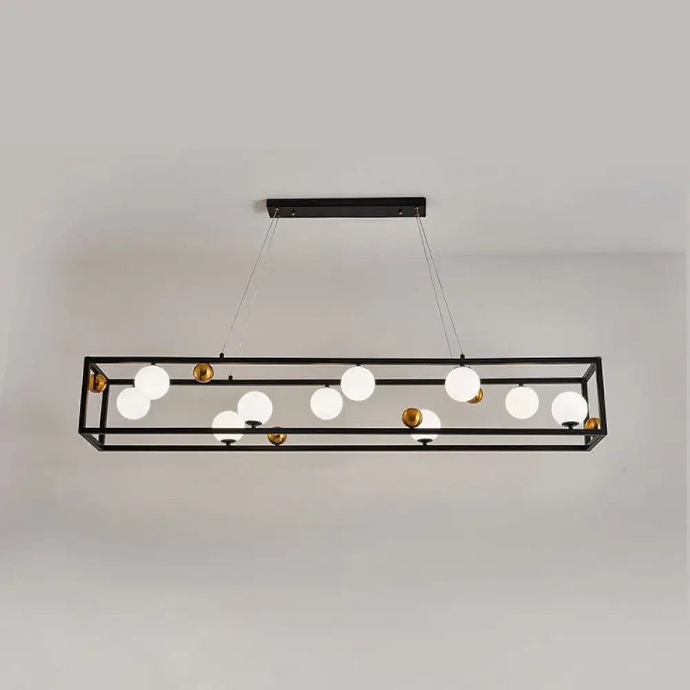 DecorBites™ Metal Pendant Light with Milk Glass Shade for Industrial Dining Rooms