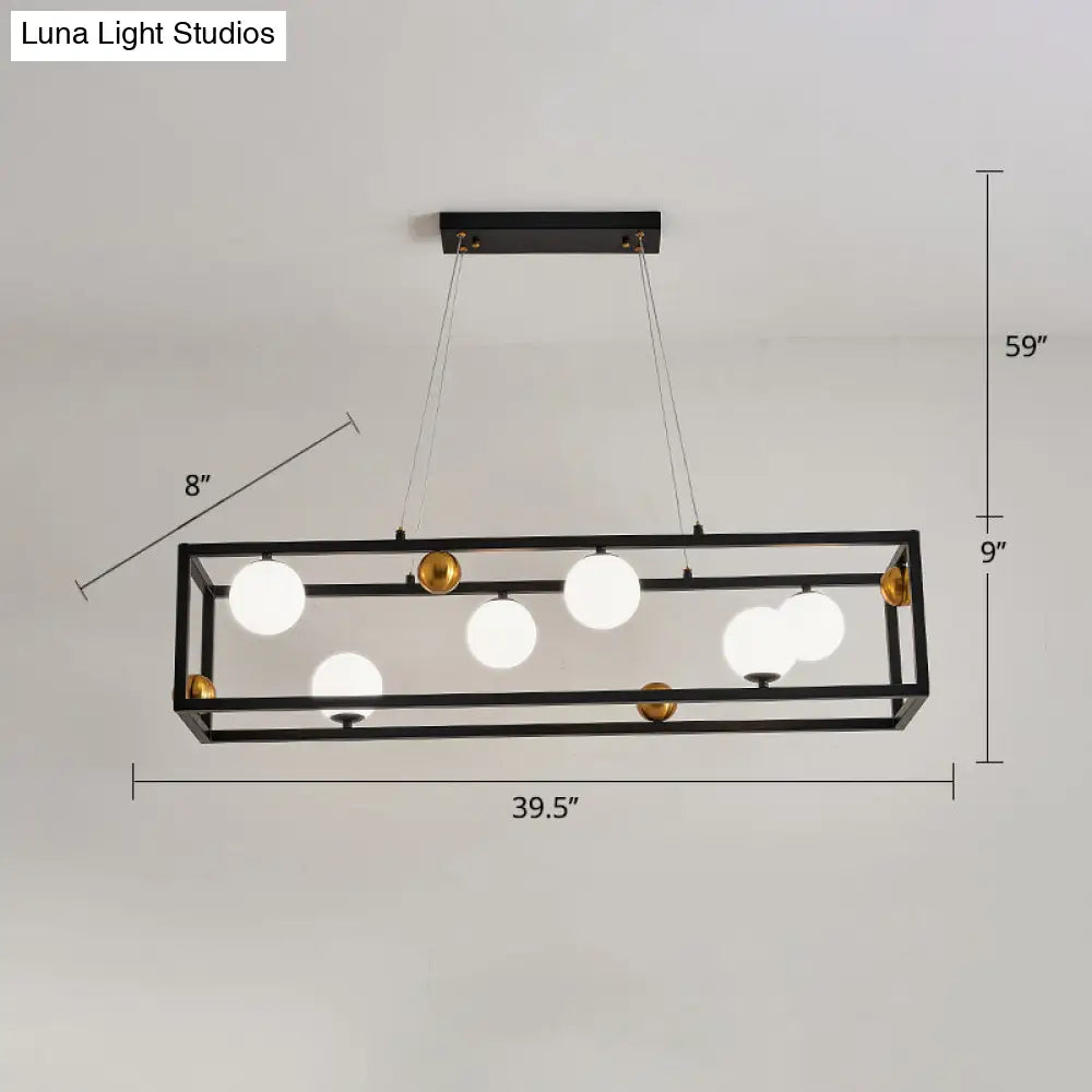 DecorBites™ Metal Pendant Light with Milk Glass Shade for Industrial Dining Rooms