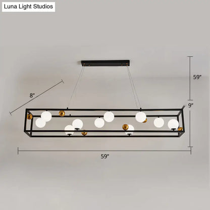 DecorBites™ Metal Pendant Light with Milk Glass Shade for Industrial Dining Rooms