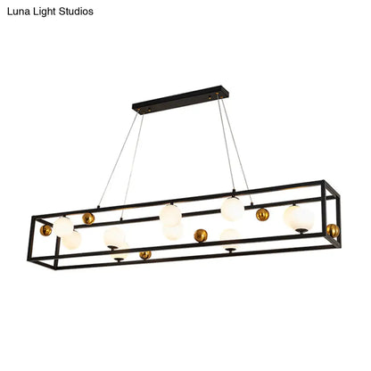 DecorBites™ Metal Pendant Light with Milk Glass Shade for Industrial Dining Rooms