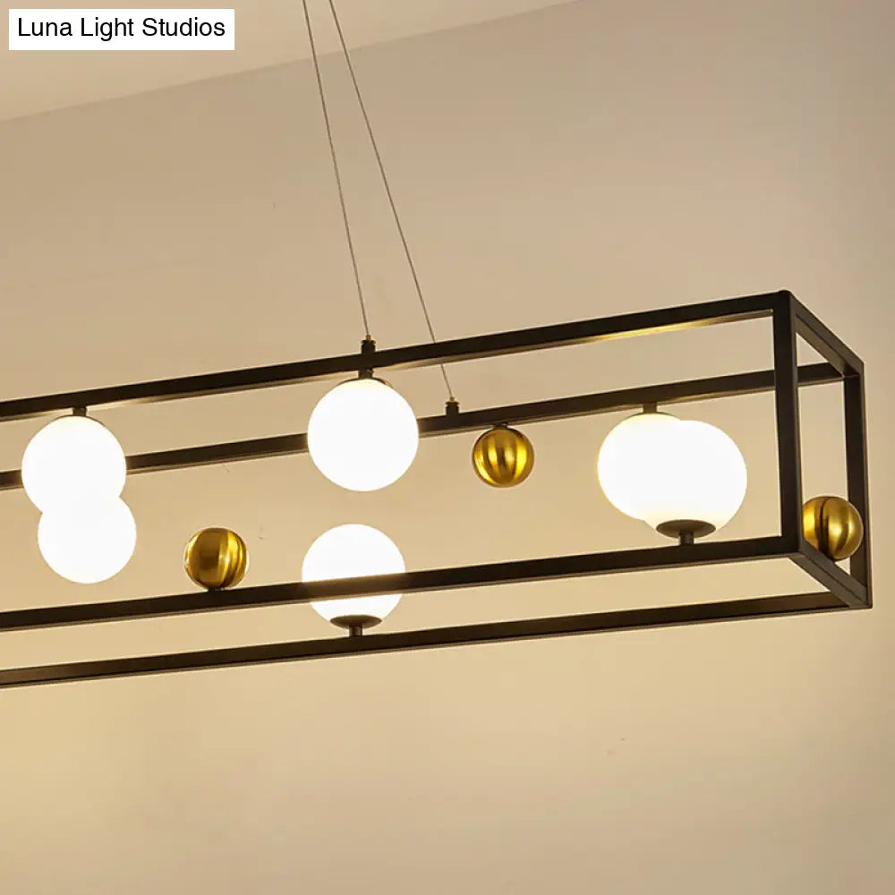 DecorBites™ Metal Pendant Light with Milk Glass Shade for Industrial Dining Rooms