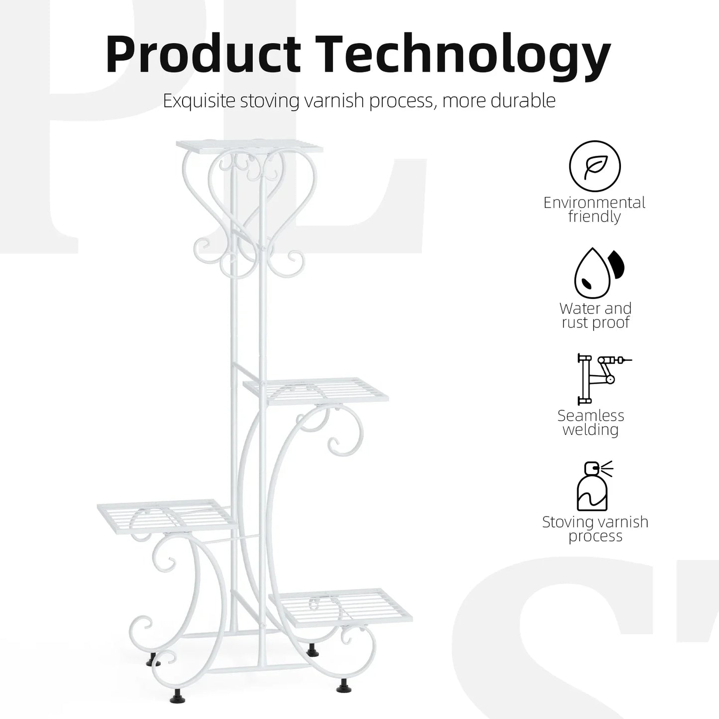 DecorBites™ Metal Plant Stand for 4 Flower Pots
