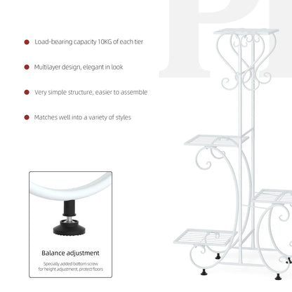 DecorBites™ Metal Plant Stand for 4 Flower Pots