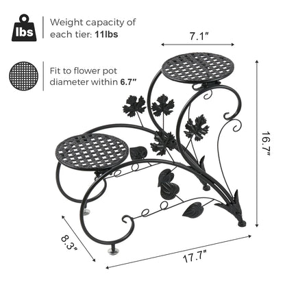 DecorBites™ Metal Plant Stand Set for 4 Potted Flowers