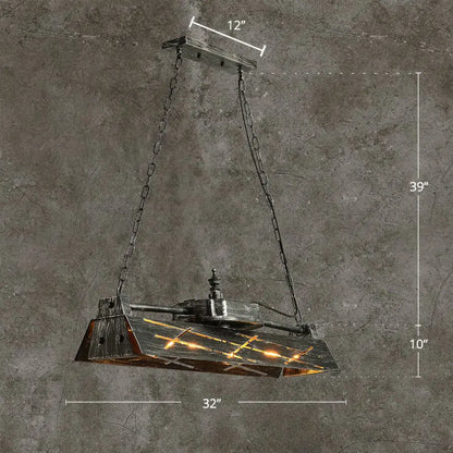 DecorBites™ Metal Shade 4-Light Prism Island Pendant for Restaurant Decor
