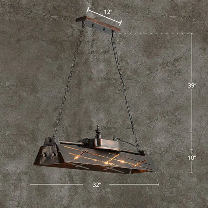 DecorBites™ Metal Shade 4-Light Prism Island Pendant for Restaurant Decor