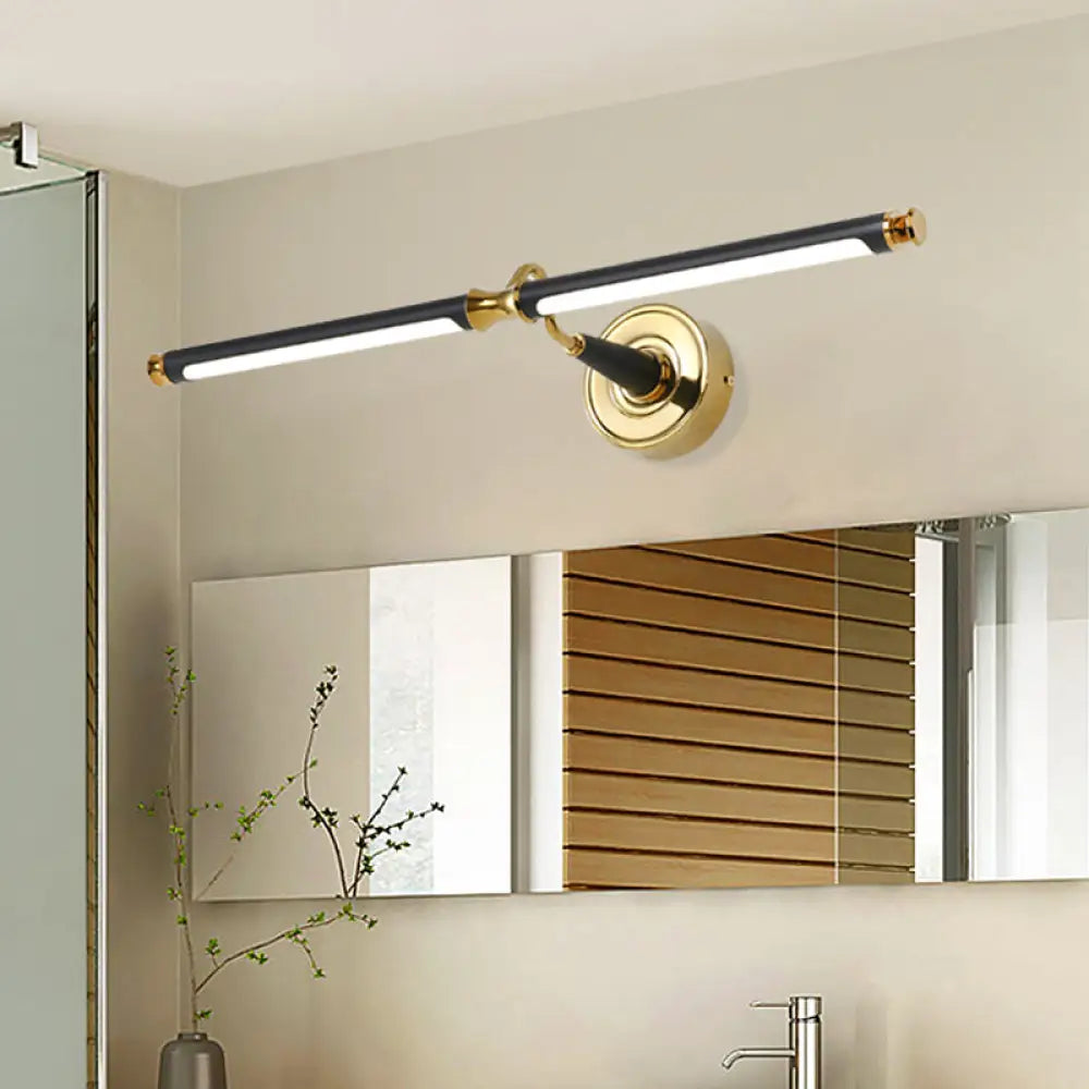 DecorBites™ Metal Streamlined LED Vanity Mirror Light in Black - Sconce Light Fixture