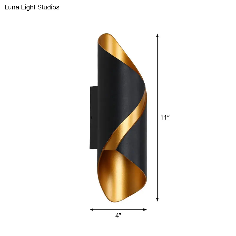 DecorBites™ Metal Wall Light with Post-Modern LED Technology, Black & Gold Finish