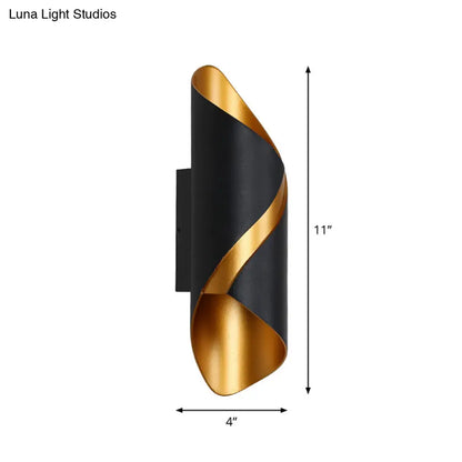 DecorBites™ Metal Wall Light with Post-Modern LED Technology, Black & Gold Finish