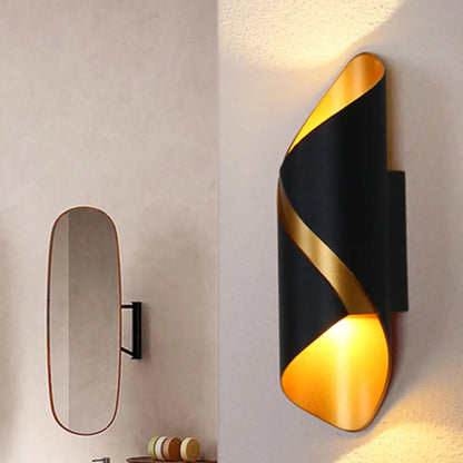 DecorBites™ Metal Wall Light with Post-Modern LED Technology, Black & Gold Finish