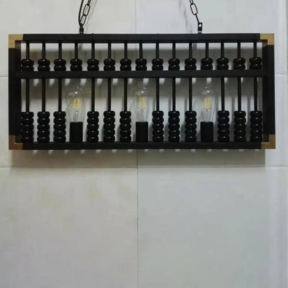 DecorBites™ Metallic 3-Head Abacus Pendant Light for Restaurants and Decor