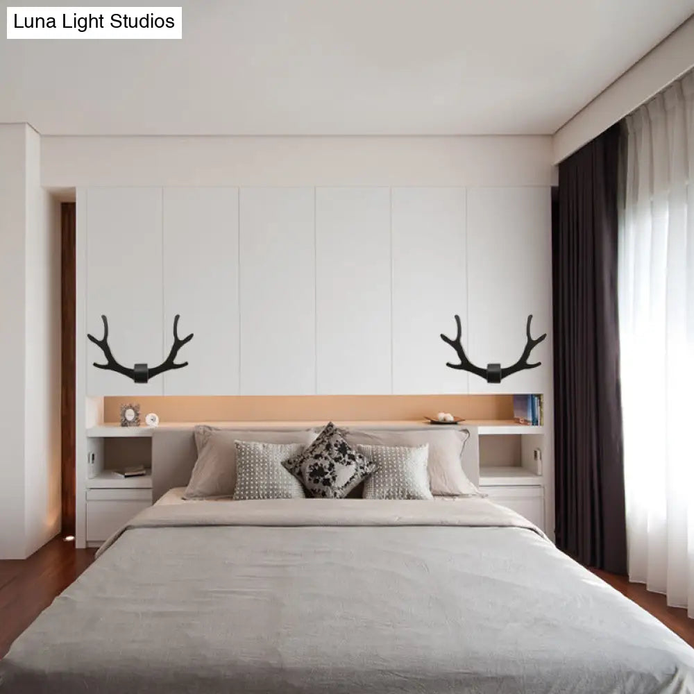 DecorBites™ Metallic Antler Sconce LED Wall Lamp for Bedroom