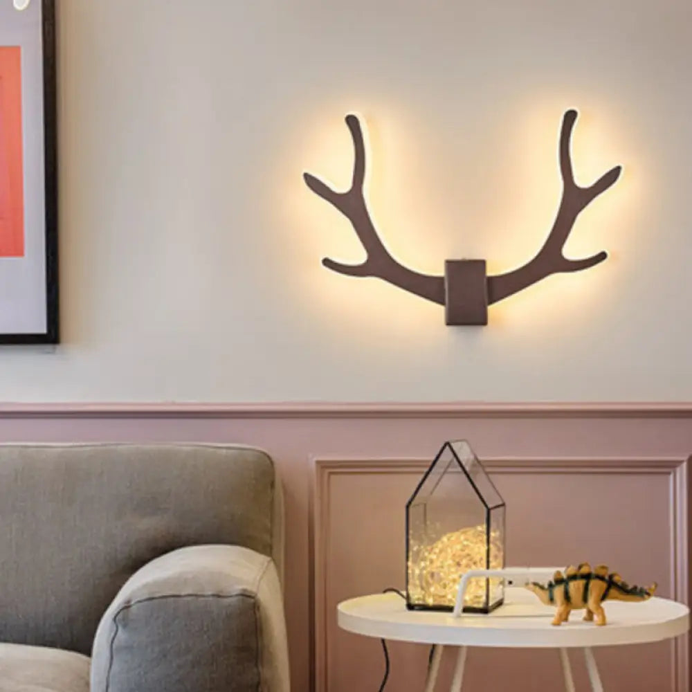 DecorBites™ Metallic Antler Sconce LED Wall Lamp for Bedroom