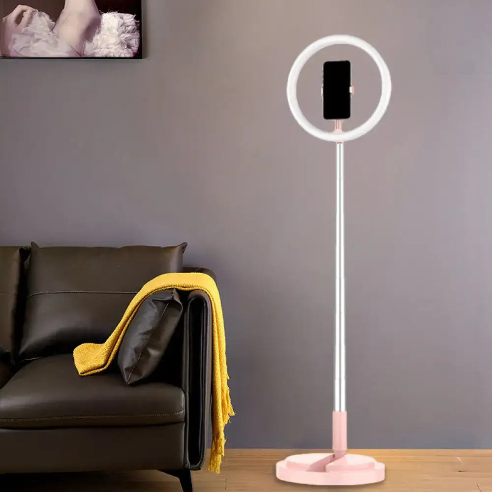 Metallic black led makeup lamp with phone holder for bedroom
