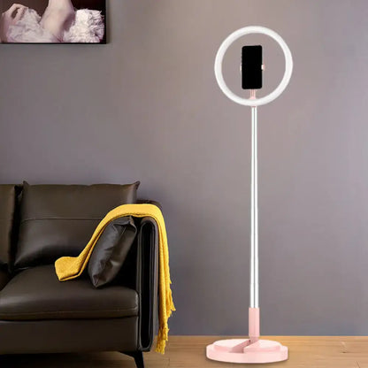 Metallic black led makeup lamp with phone holder for bedroom
