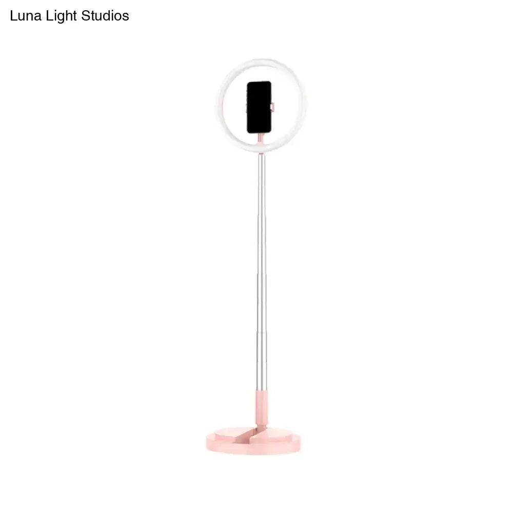 Metallic black led makeup lamp with phone holder for bedroom