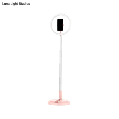 Metallic black led makeup lamp with phone holder for bedroom