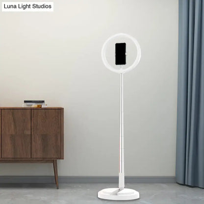 Metallic black led makeup lamp with phone holder for bedroom