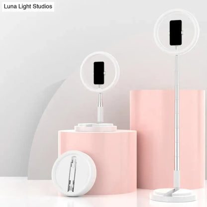 Metallic black led makeup lamp with phone holder for bedroom