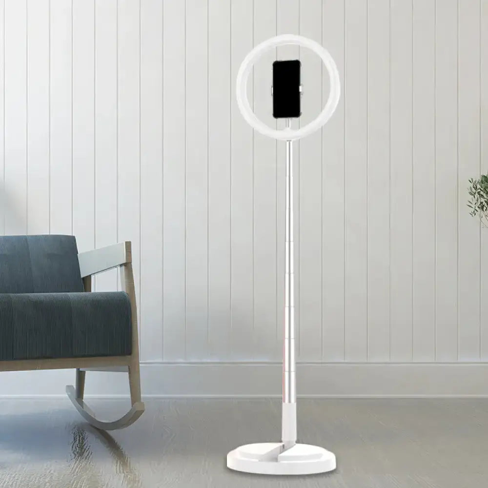 Metallic black led makeup lamp with phone holder for bedroom