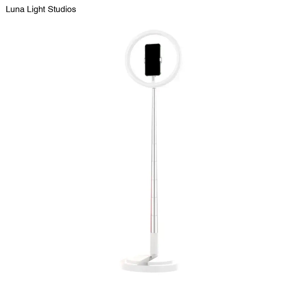 Metallic black led makeup lamp with phone holder for bedroom