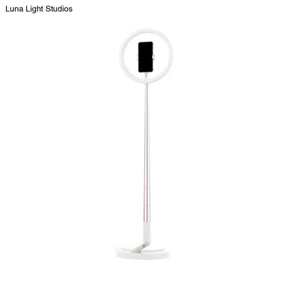 Metallic black led makeup lamp with phone holder for bedroom