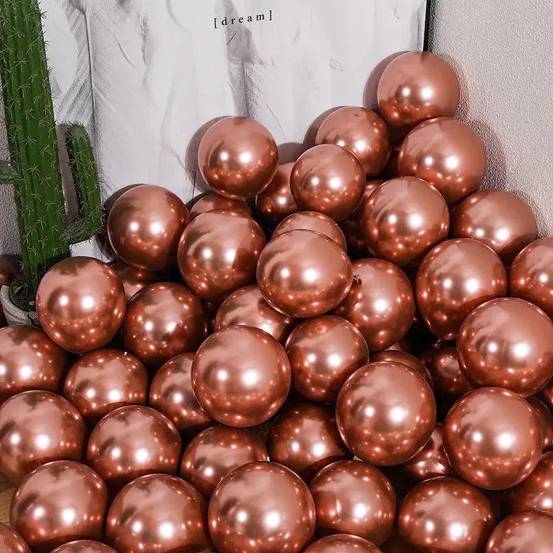 Metallic chrome golden balloons pack of 10 wedding party decor