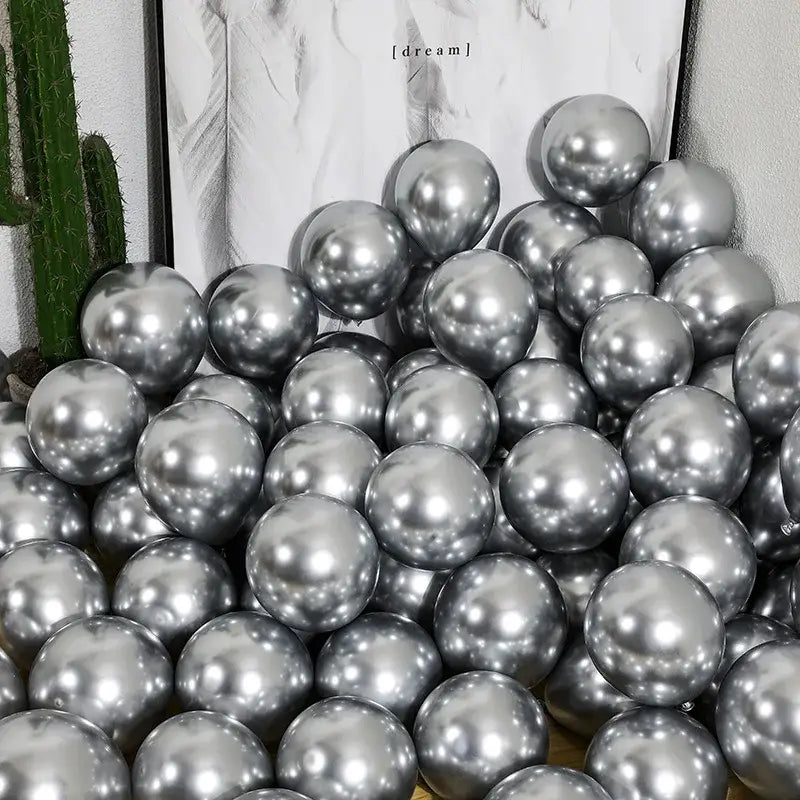 Metallic chrome golden balloons pack of 10 wedding party decor