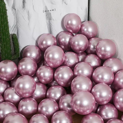 Metallic chrome golden balloons pack of 10 wedding party decor