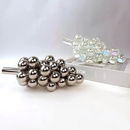 Metallic crystal glass geometric grape sculpture dining room decor