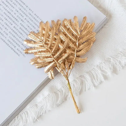 Metallic gold & silver palm leaves – living room decorative pins