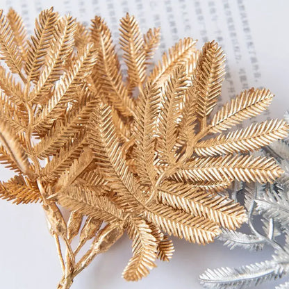 Metallic gold & silver palm leaves – living room decorative pins