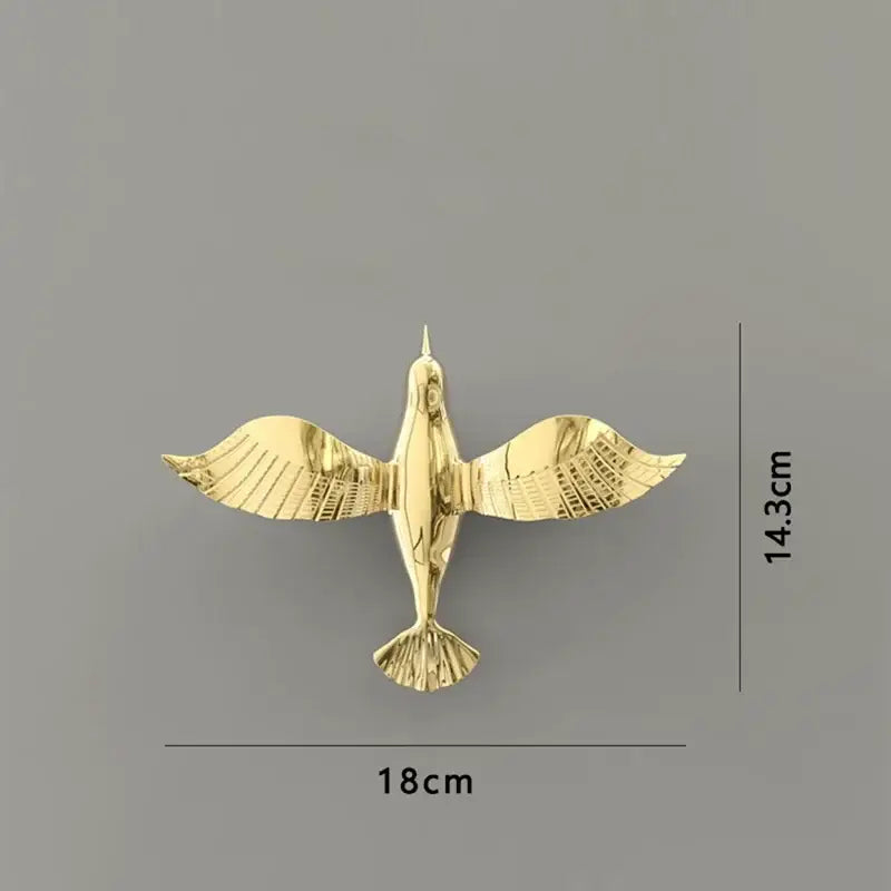 Metallic gold & silver pigeon wall ornaments living room dove statue