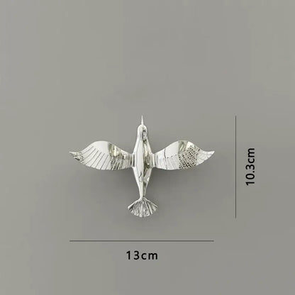 Metallic gold & silver pigeon wall ornaments living room dove statue