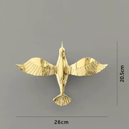 Metallic gold & silver pigeon wall ornaments living room dove statue