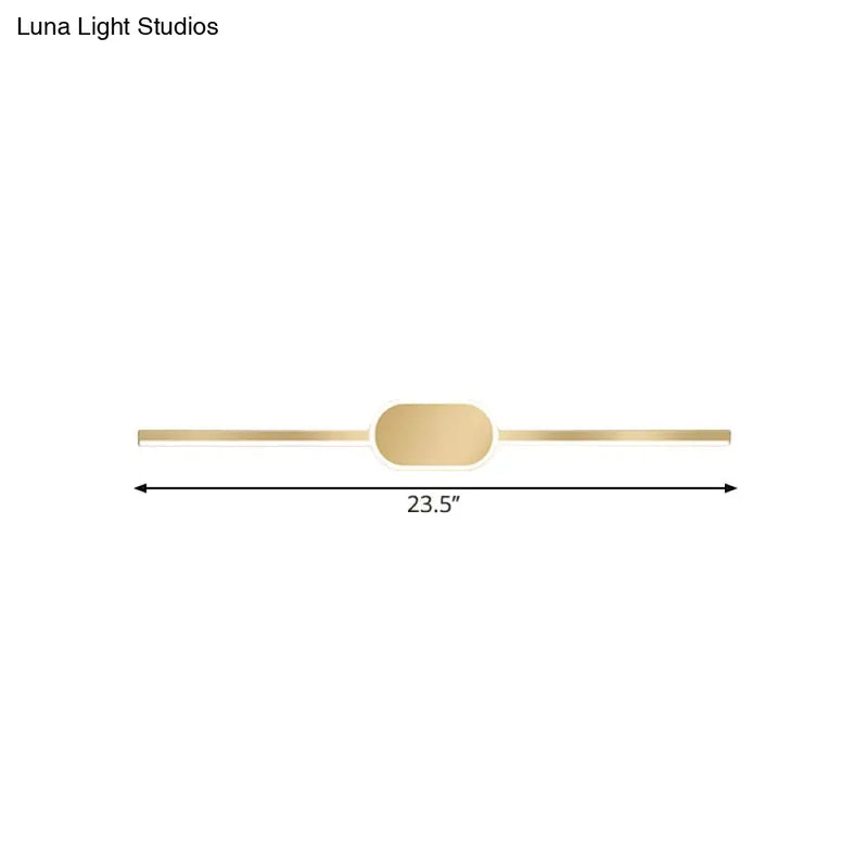 DecorBites™ Metallic LED Gold Wall Mounted Vanity Sconce - Simple Style, 16"/23.5"/31.5" W