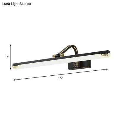 DecorBites™ Metallic LED Swing Arm Wall Lamp in Black for Elongated Dressing Tables